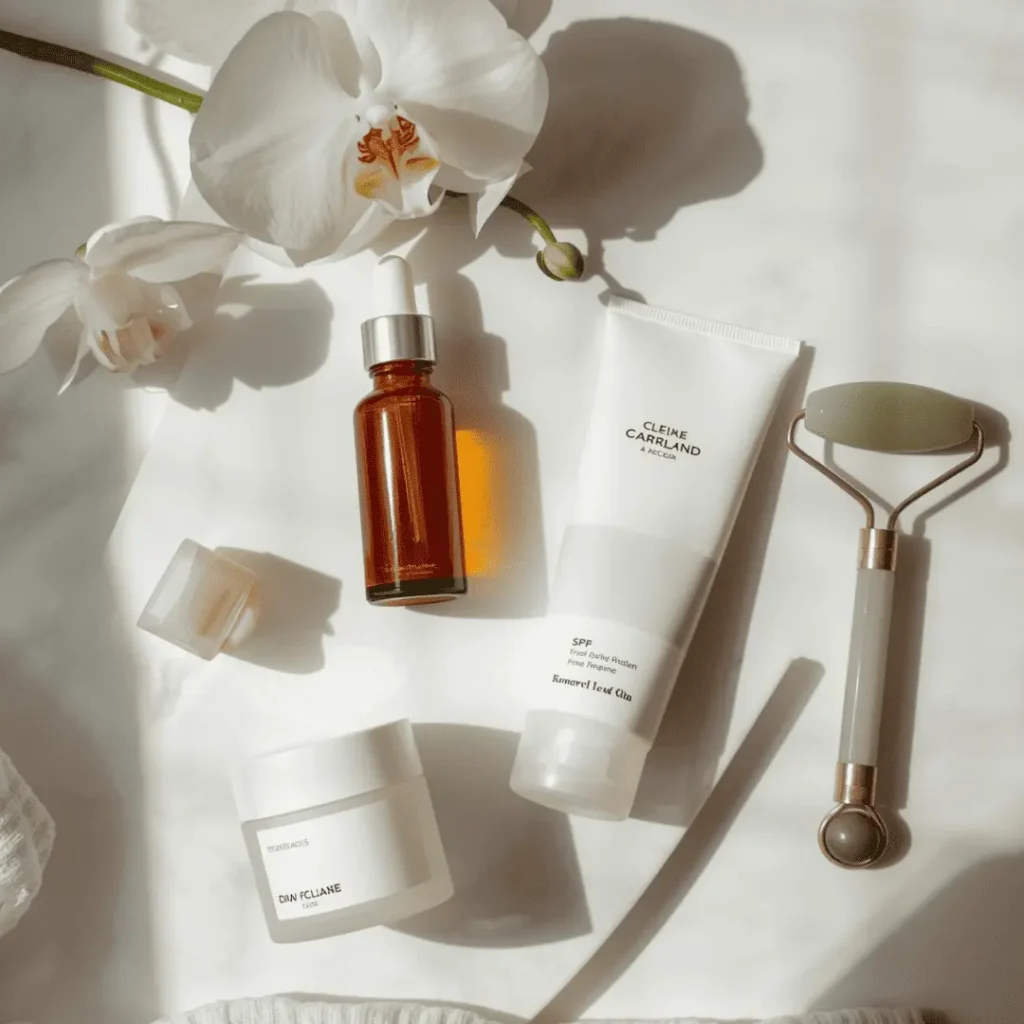 Essential skincare products recommended in the ultimate skin care guide for women over 50