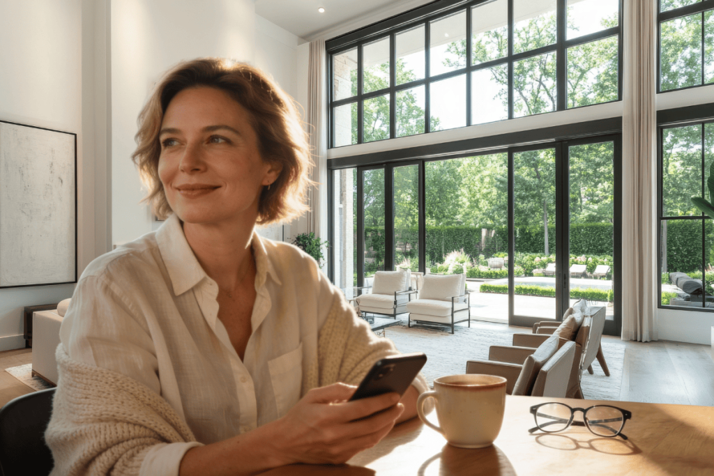 Woman in her 40s contemplating life decisions during perimenopause