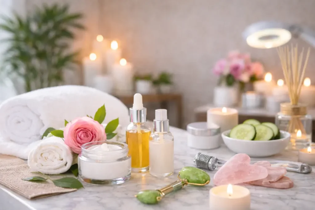 Radiant woman over 50 with glowing skin after anti aging facial treatment