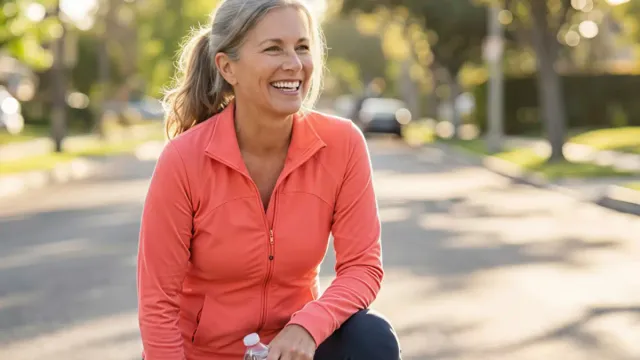 Confident woman over 50 enjoying afternoon walk demonstrating four powerful habits for healthier aging