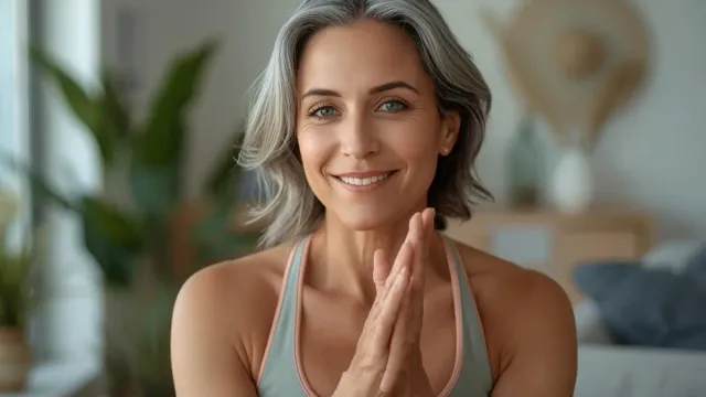 Mature woman massaging hands for supplements for menopause joint pain relief