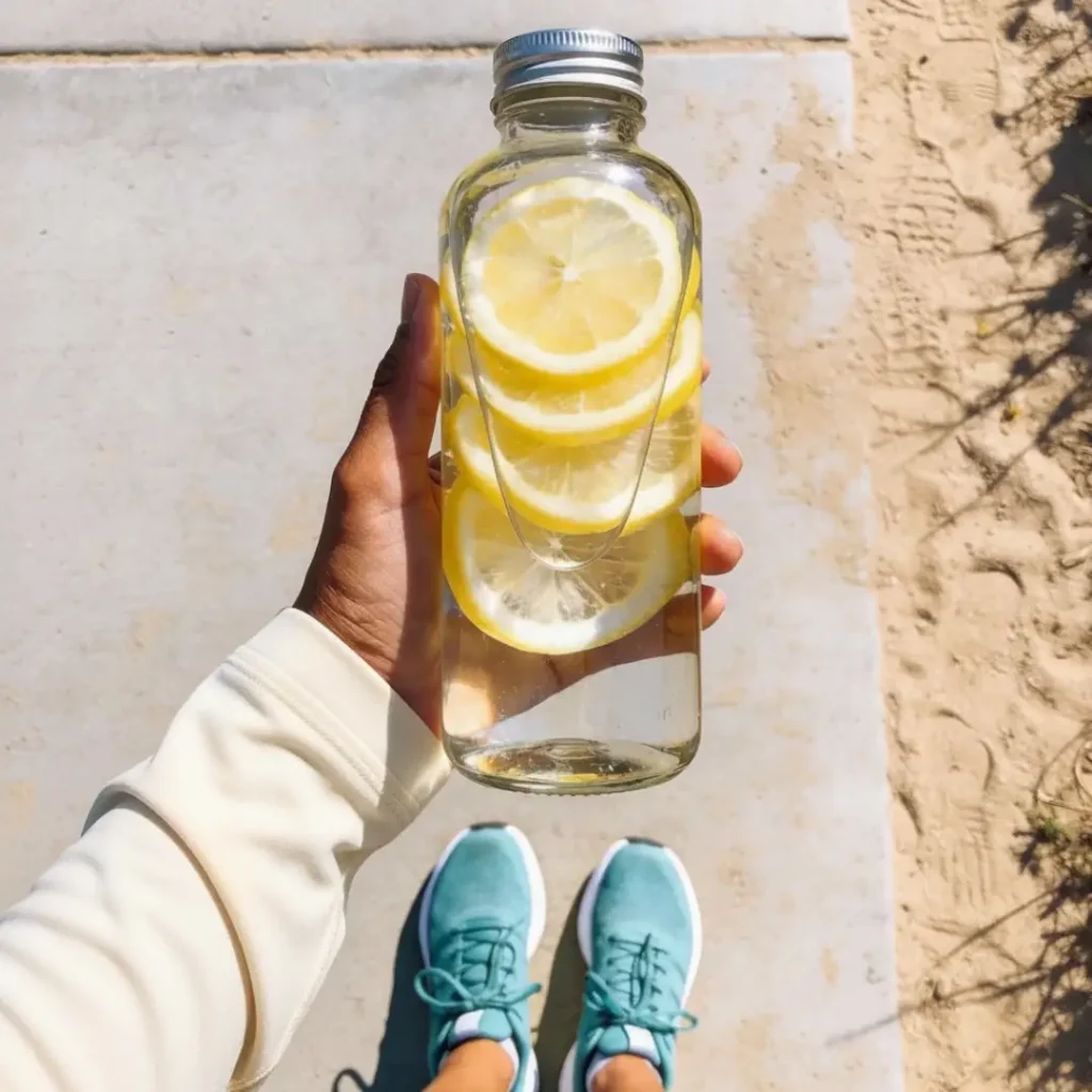 Water bottle hydration weight loss walking women over 60