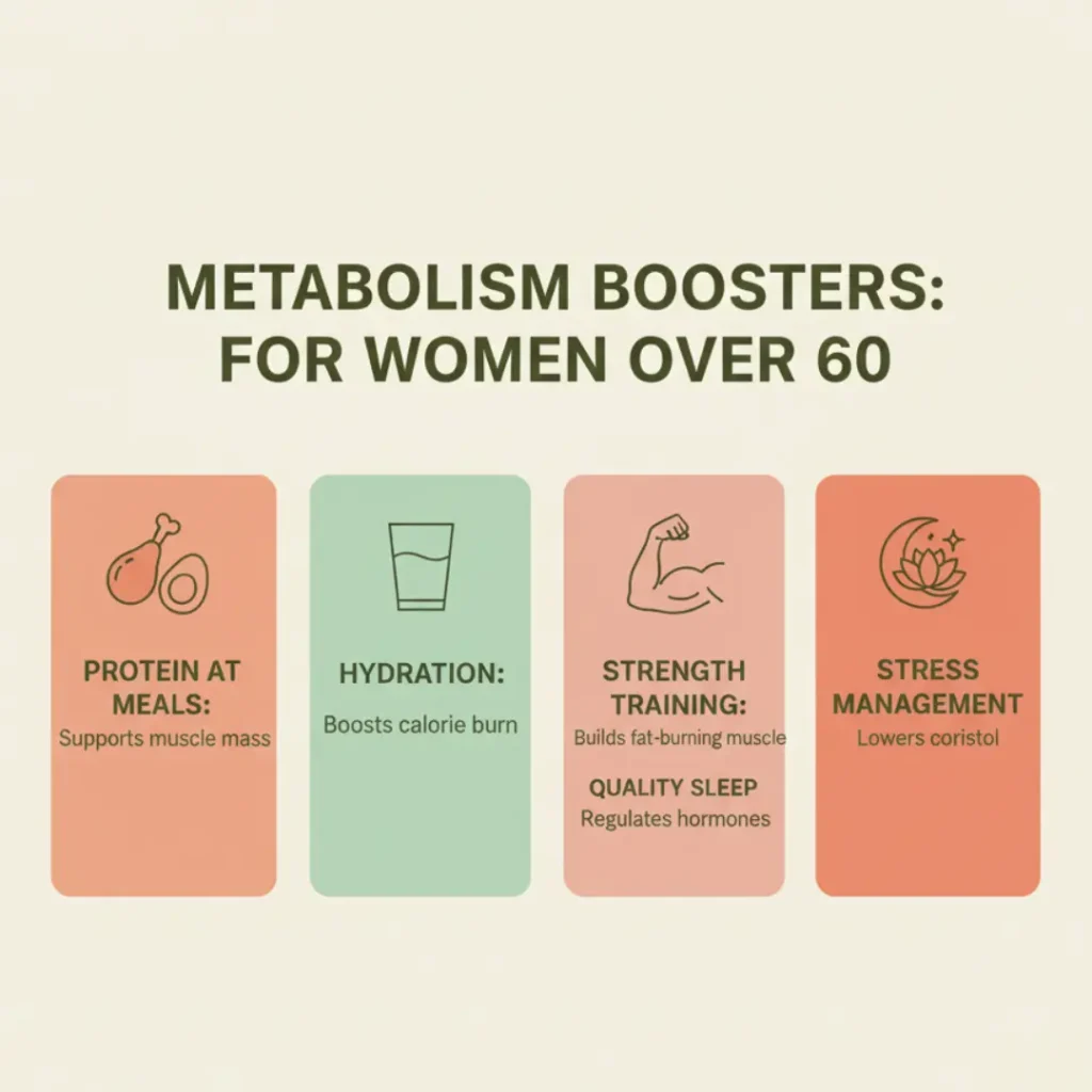 Infographic showing how to boost metabolism after 60 naturally