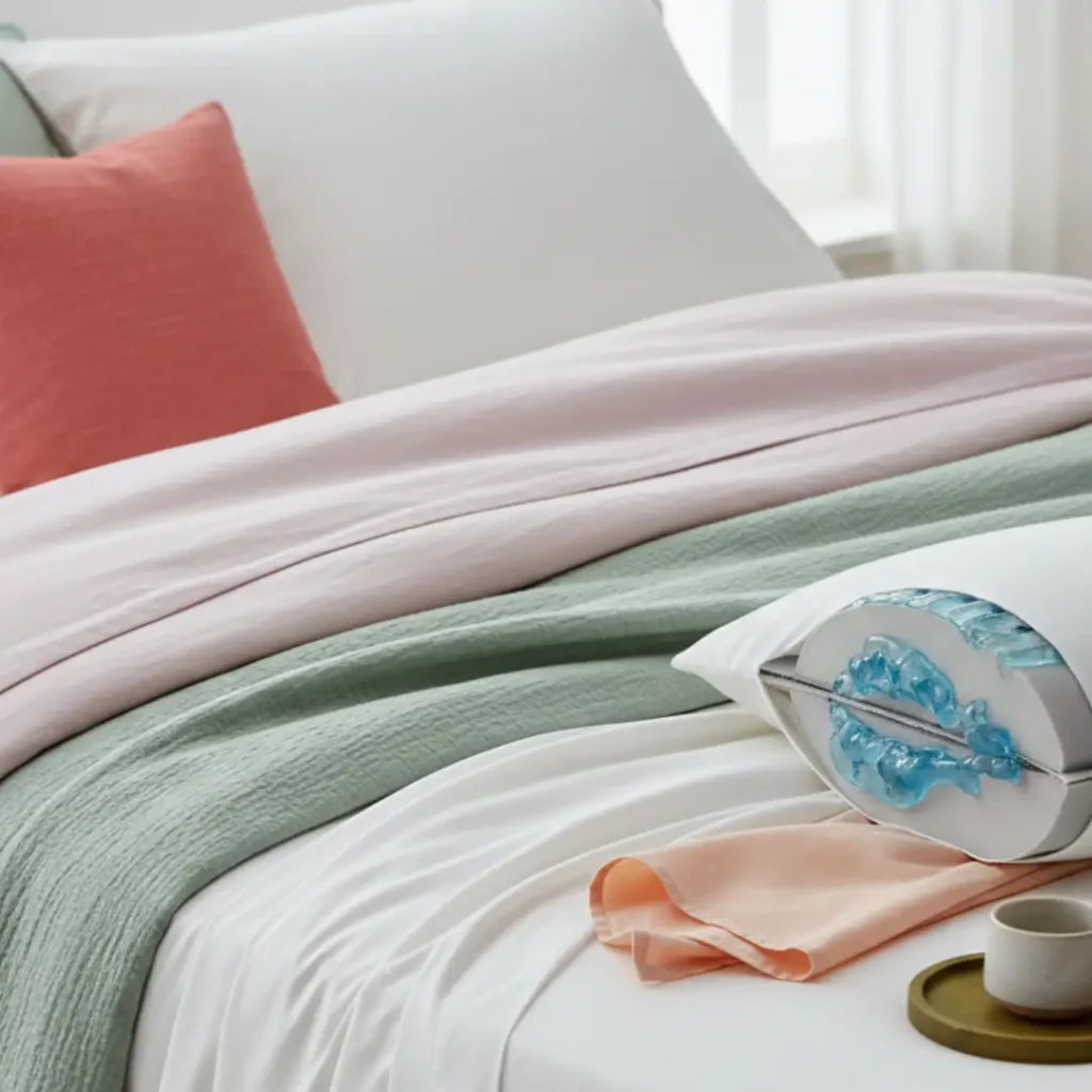 Sleep temperature regulation bedding materials for women over 50