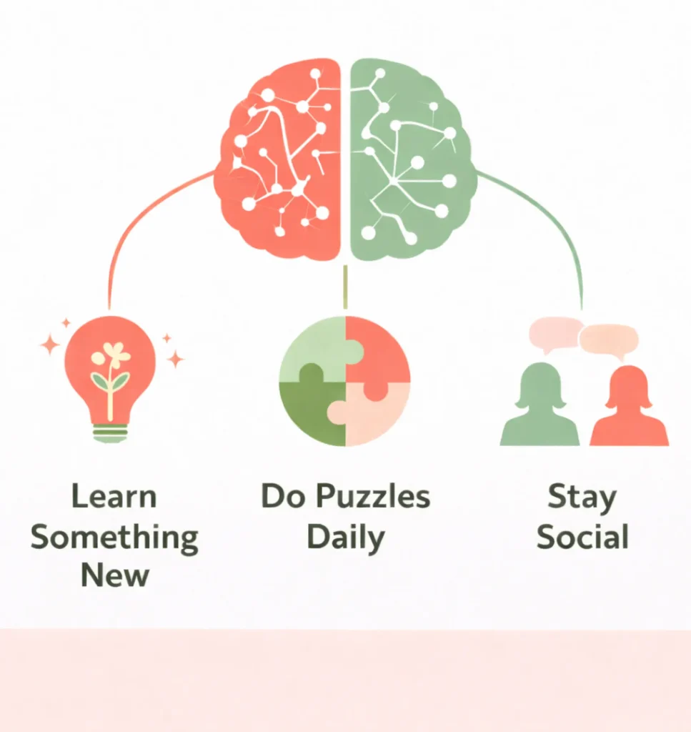 simple habits to improve memory after menopause infographic