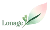 Lonage icon with a minimalist pastel leaf design symbolizing nature, vitality, and healthy living