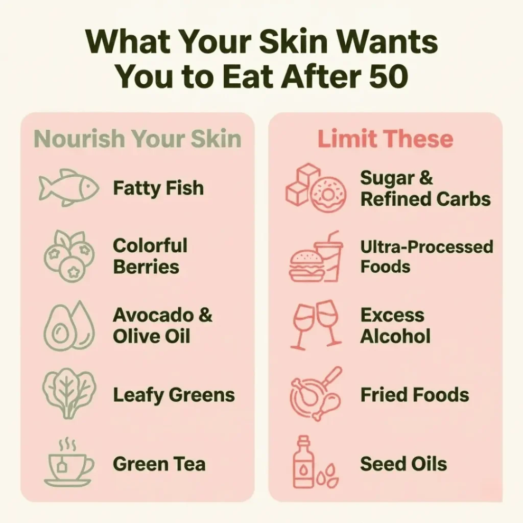 Chart of foods that affect skin aging for women over 50 diet hormones and skin health guide