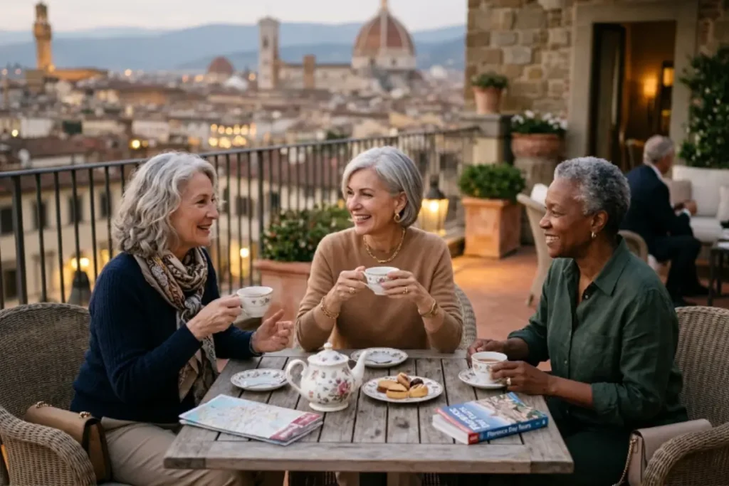 women over 50 connecting naturally after a guided tour