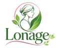 Lonage logo featuring elegant woman silhouette with green leaves in pink oval circle and tagline Thrive After 50, representing holistic wellness and longevity for women over 50