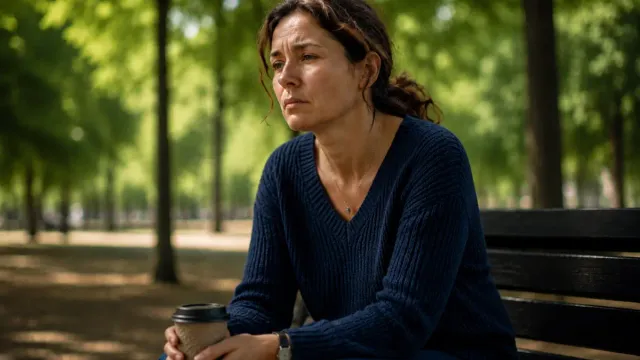 what drains your energy after 50 woman tired exhausted park bench afternoo