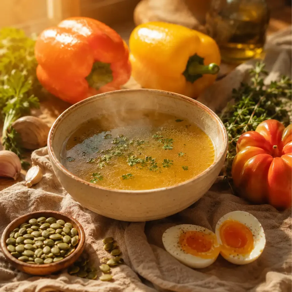Collagen for Women Over 50: The Most Powerful Truth About What Actually Helps 4 Bone broth, eggs, and seeds, collagen-supportive foods for women over 50