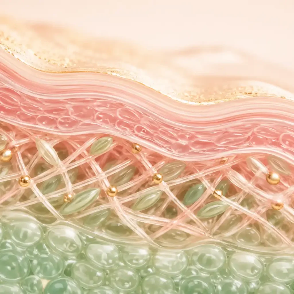 Collagen for Women Over 50: The Most Powerful Truth About What Actually Helps 3 Collagen fiber network in skin, visual of structural protein decline after menopause