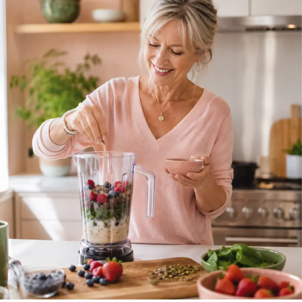 Daily vegan collagen booster smoothie routine for women