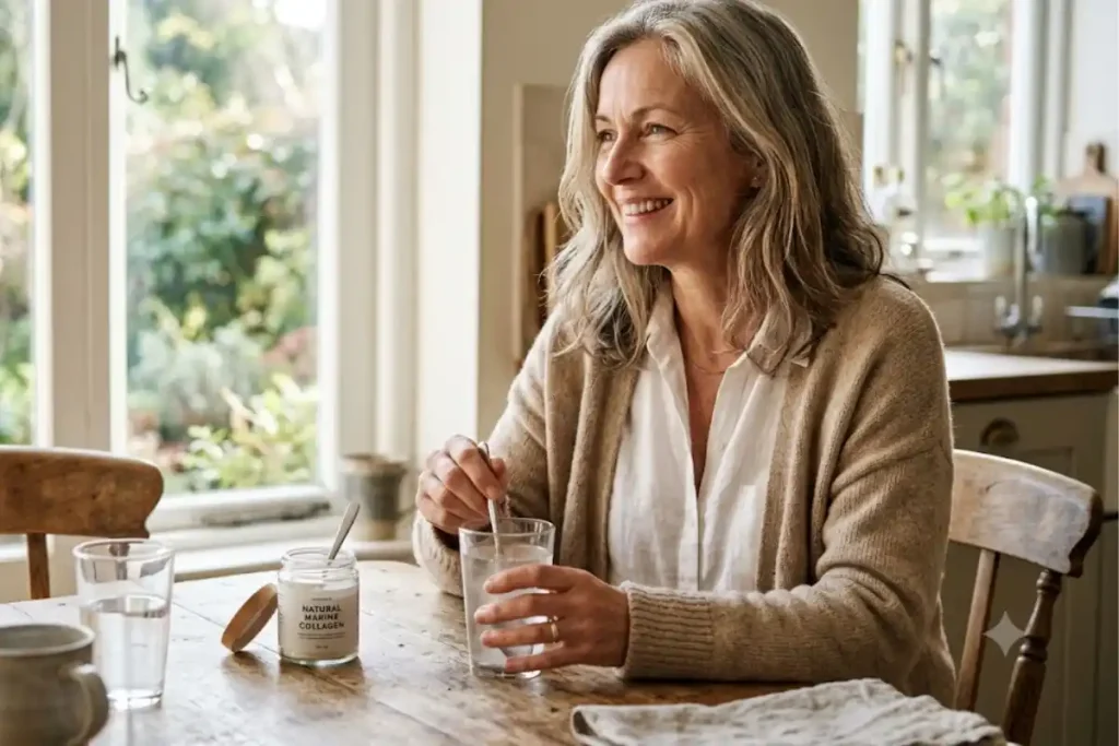 Best Collagen Supplements for Women Over 50 (My Honest Picks) 4 Best collagen supplements for woman over 50 into her morning drink