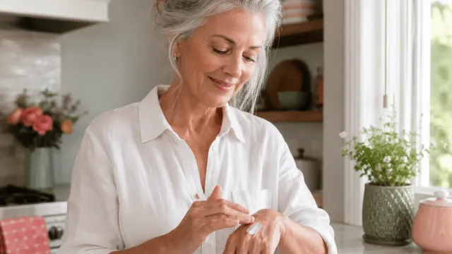 age spots on hands Close-up of showing natural skin changes after 50